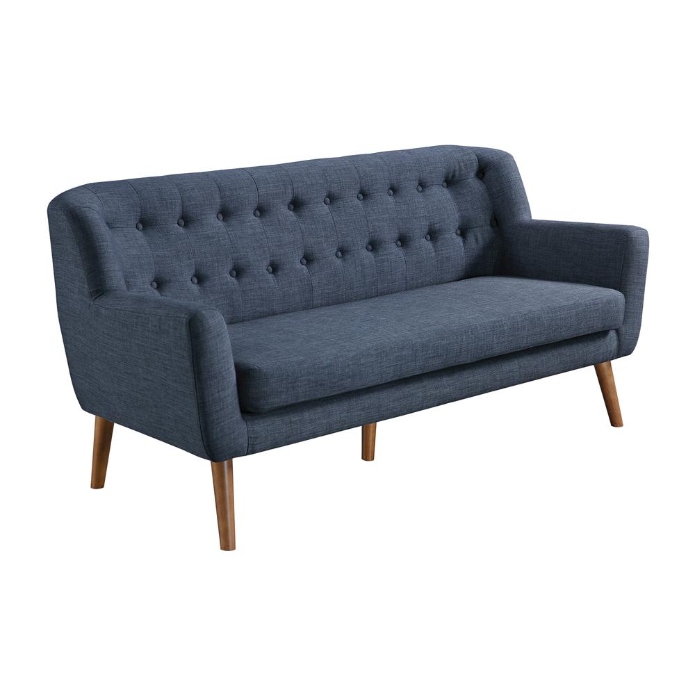 Mill Lane Mid-Century Modern 68” Tufted Sofa in Navy Fabric, MLL53-M19. Picture 1