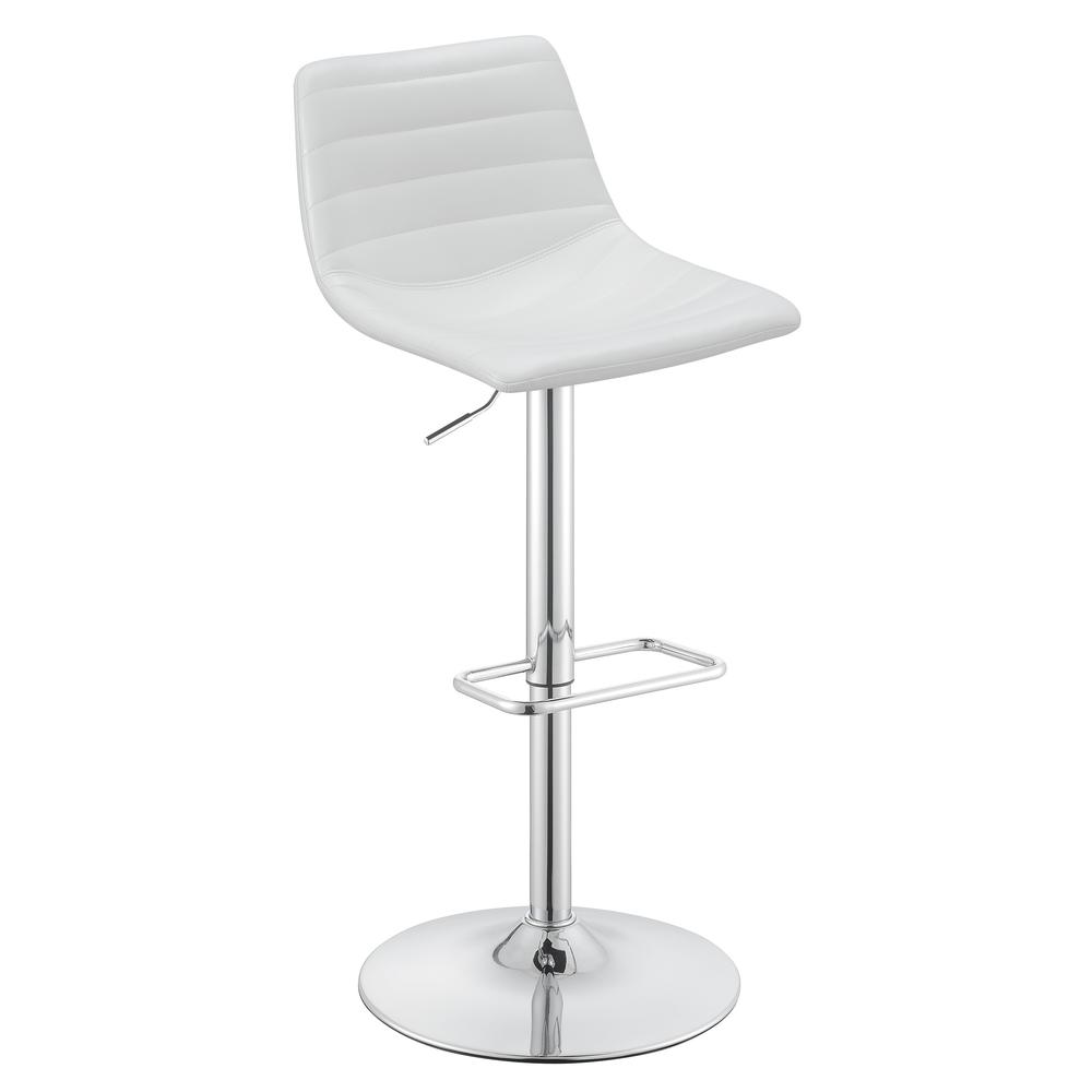 Araceli Adjustable Stool 2-Pack in White Faux Leather. Picture 1