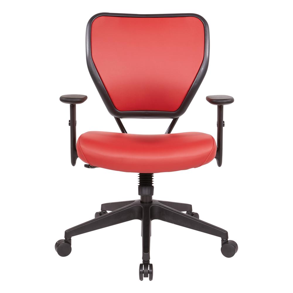 Antimicrobial Dillon Lipstick Seat and Back Task Chair with Adjustable Angled Arms and Nylon Base, 5500D-R100. Picture 3