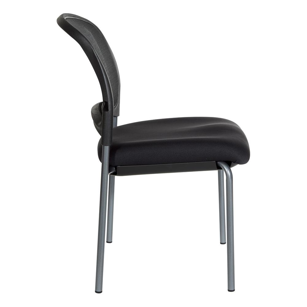 Titanium Finish Black Visitors Chair with ProGrid® Back and Straight Legs. Black Fabric Padded Seat with ProGrid® Back. Sturdy Titanium Finish Straight Legs., 86724R-30. Picture 3