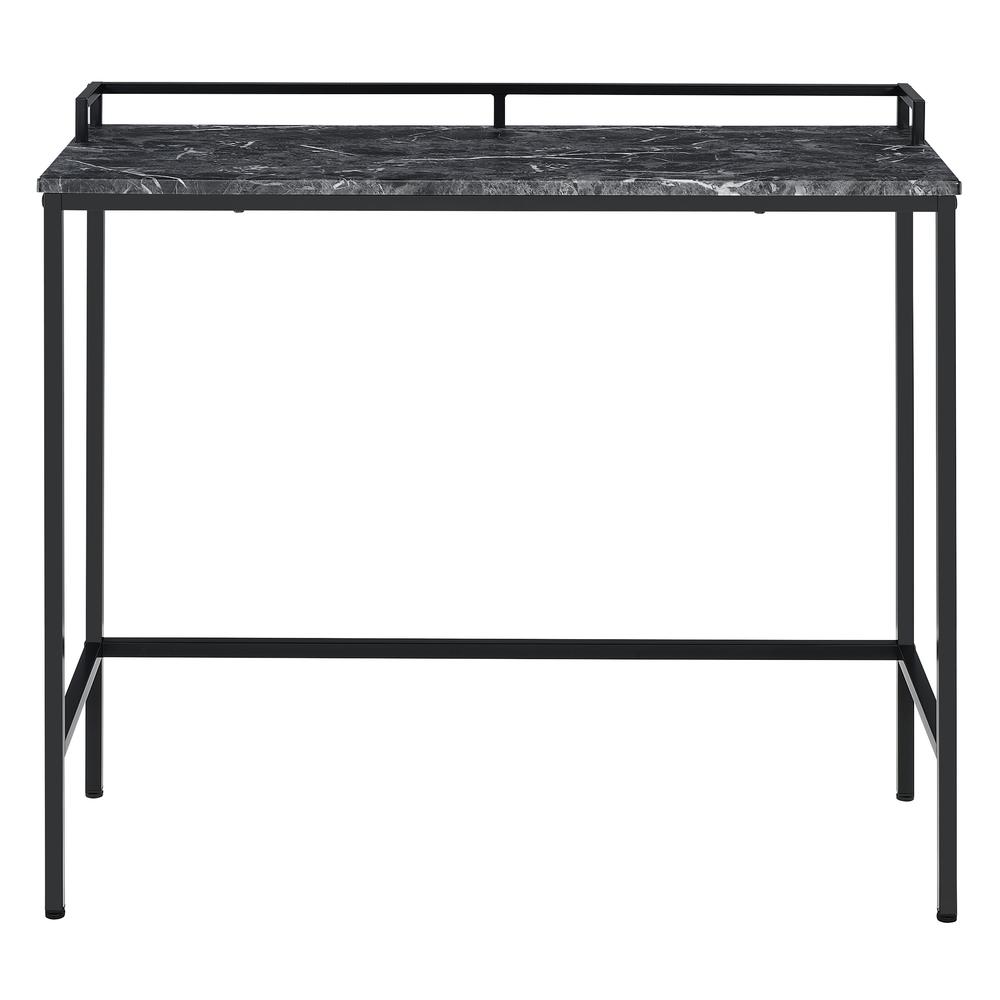 Brighton Console Table with Faux Black Marble Top and Black Metal Frame. Picture 3