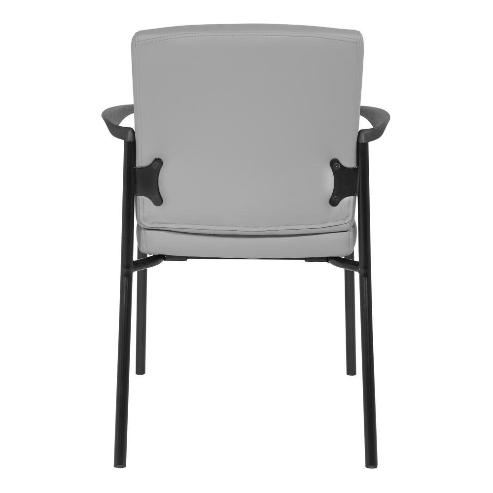 Guest Chair in Charcoal Grey Faux Leather with Black Frame, FL38610-U42. Picture 4