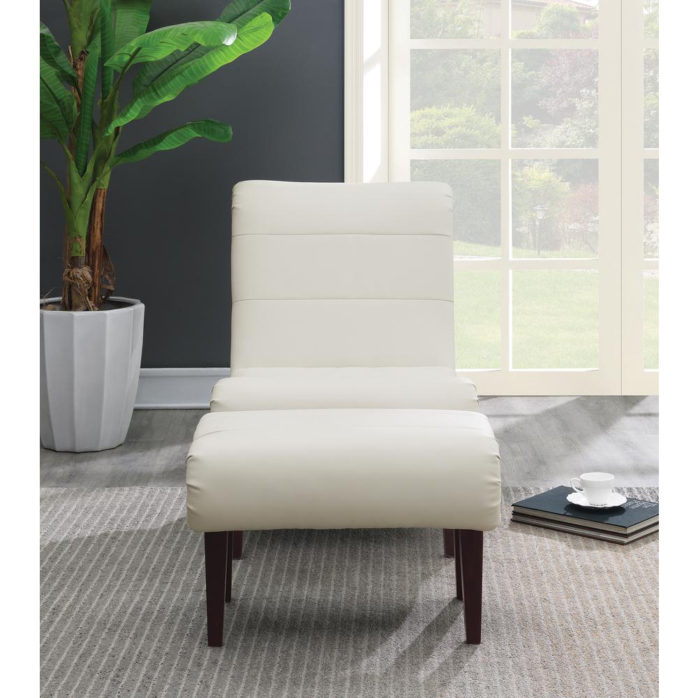 Hawkins Lounger with Ottoman, White. Picture 8