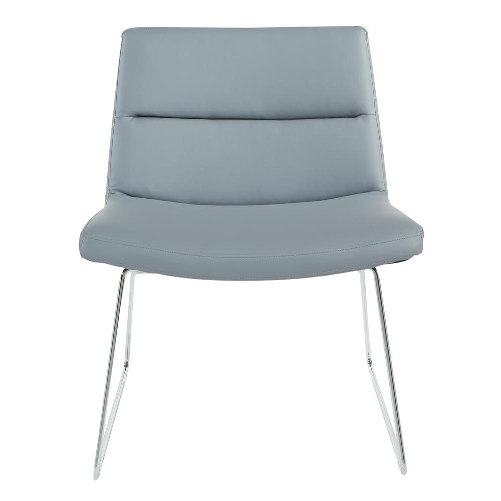 Thompson Chair in Charcoal Grey Faux Leather with Chrome Sled Base, THP-U42. Picture 2