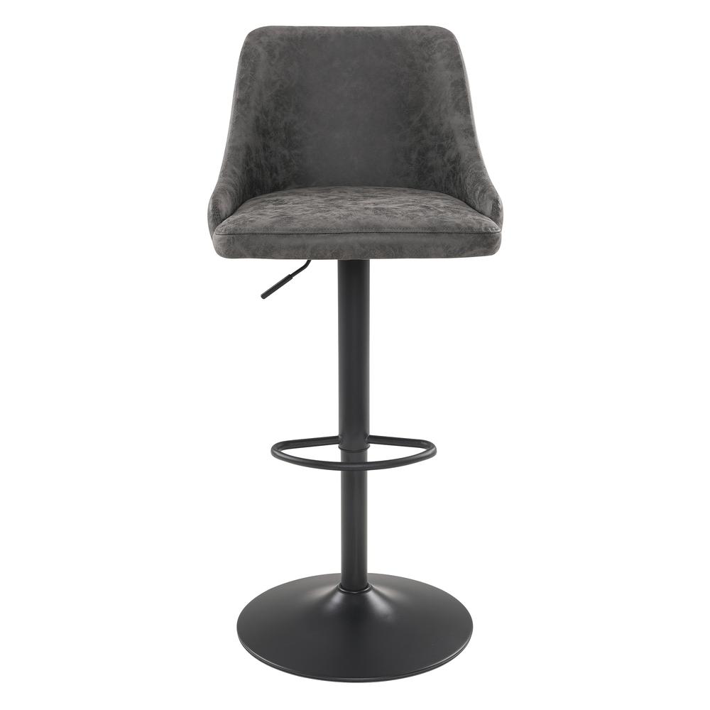 Sylmar Height Adjustable Stool in Charcoal Faux Leather. Picture 3