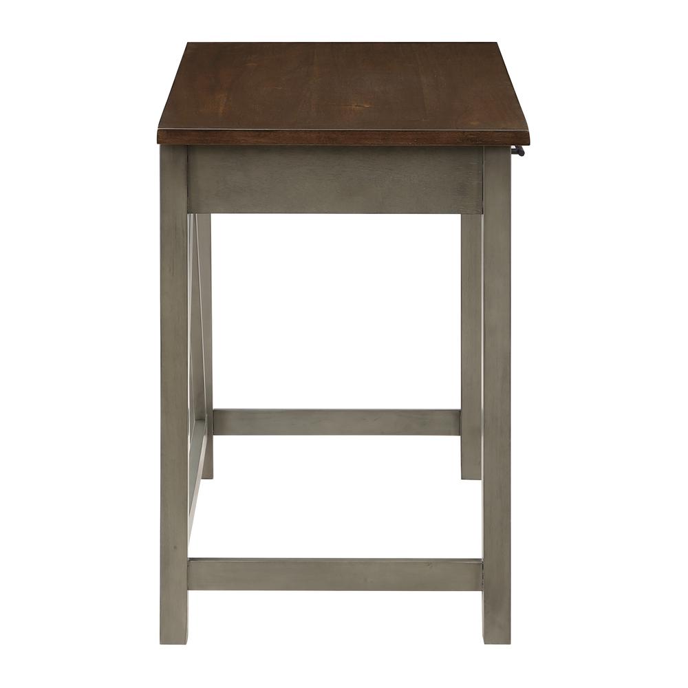 Milford Rustic Writing Desk w/ Drawers in Slate Grey Finish. Picture 4
