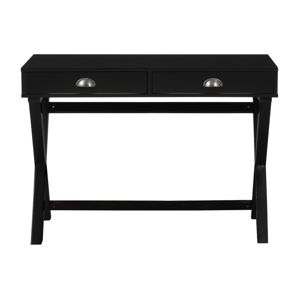 Washburn Chic Campaign Writing Desk in Black Finish, WHB5011-BK. Picture 2