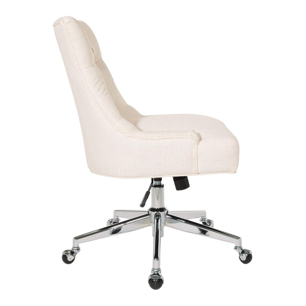 Amelia Office Chair in Linen Fabric with Chrome Base, AME26-L32. Picture 3