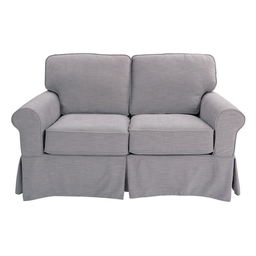 Loveseat with Fog Slip Cover. Picture 2