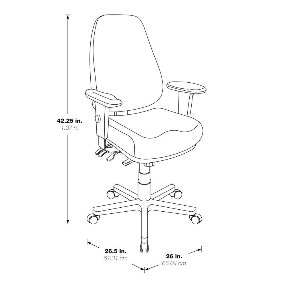 Deluxe Multi Function Ergonomic High Back Chair in Dillon Black, EC4350-R107. Picture 2