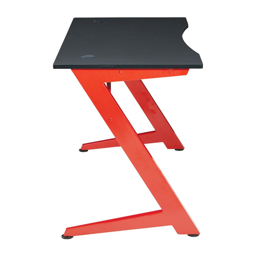 Beta Battlestation Gaming Desk with Black Carbon Top and Matt Red Legs, BET25-RD. Picture 4