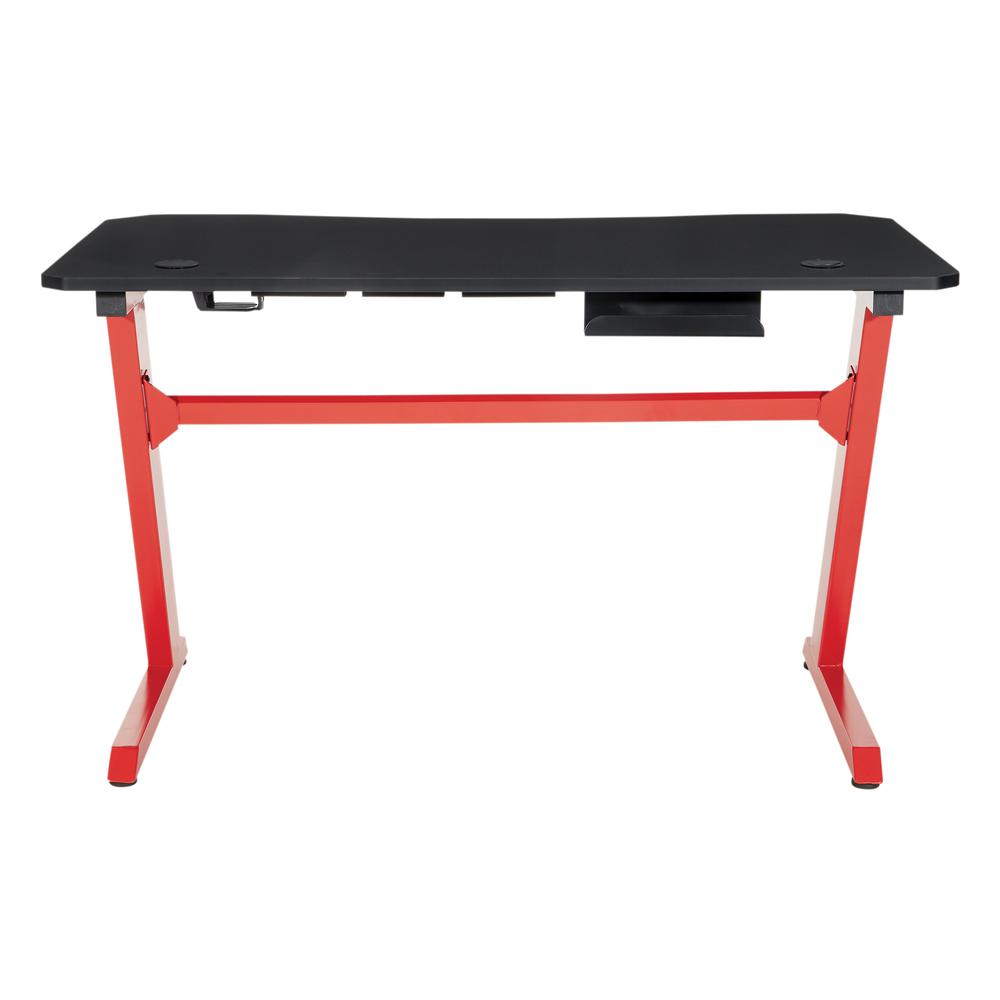 Ghost Battlestation Gaming Desk  in Matte Black Top and Red Legs, GST25-RD. Picture 5
