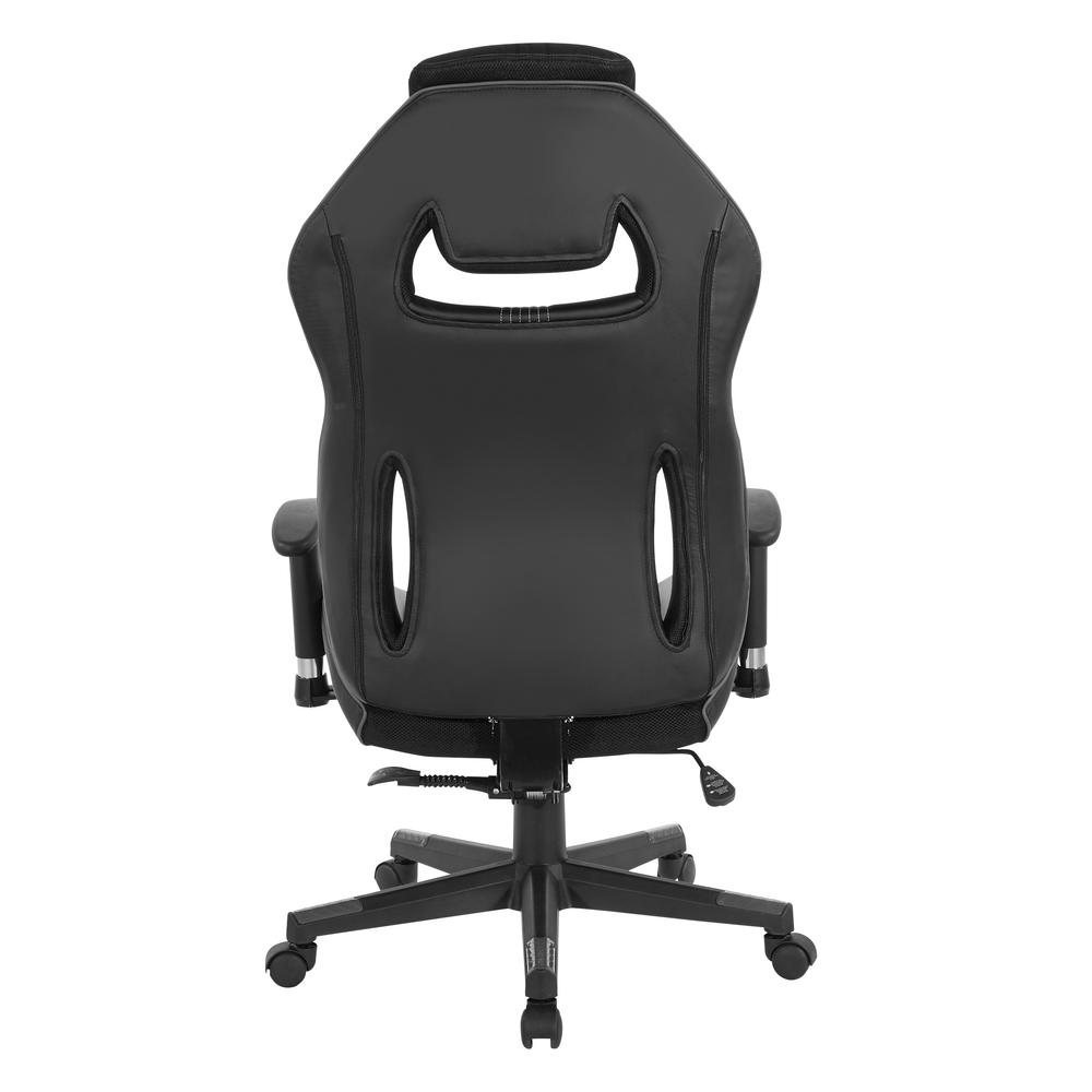 BOA II Gaming Chair in Bonded Leather with Grey Accents, BOA225-GRY. Picture 5