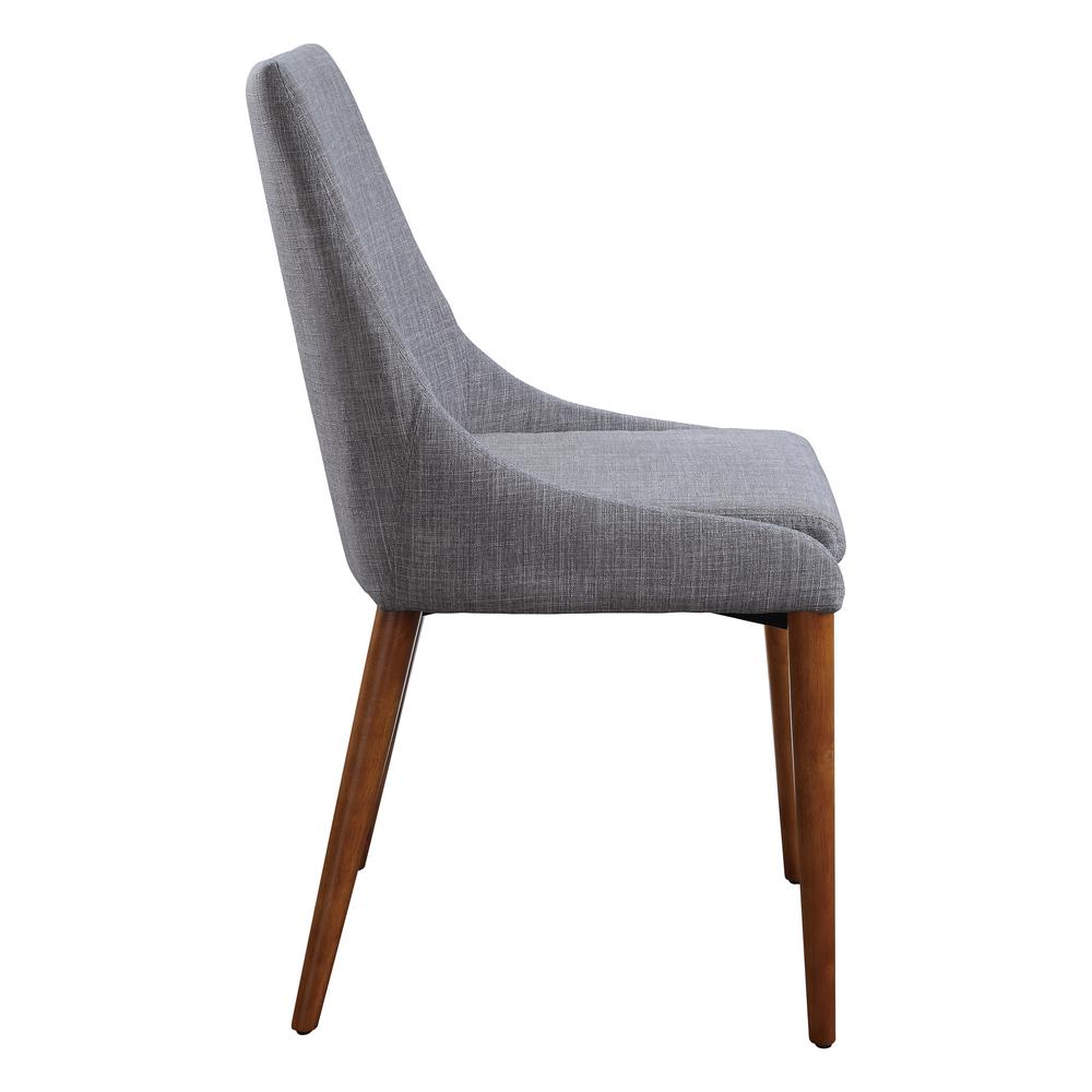 Palmer Mid-Century Modern Fabric Dining Accent Chair in Dove Fabric 2 Pack, PAM2-M55. Picture 3