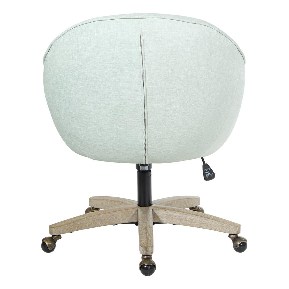 Nora Office Chair in Mint Fabric with Grey Brush Wood Base KD, NRA26-M75. Picture 4