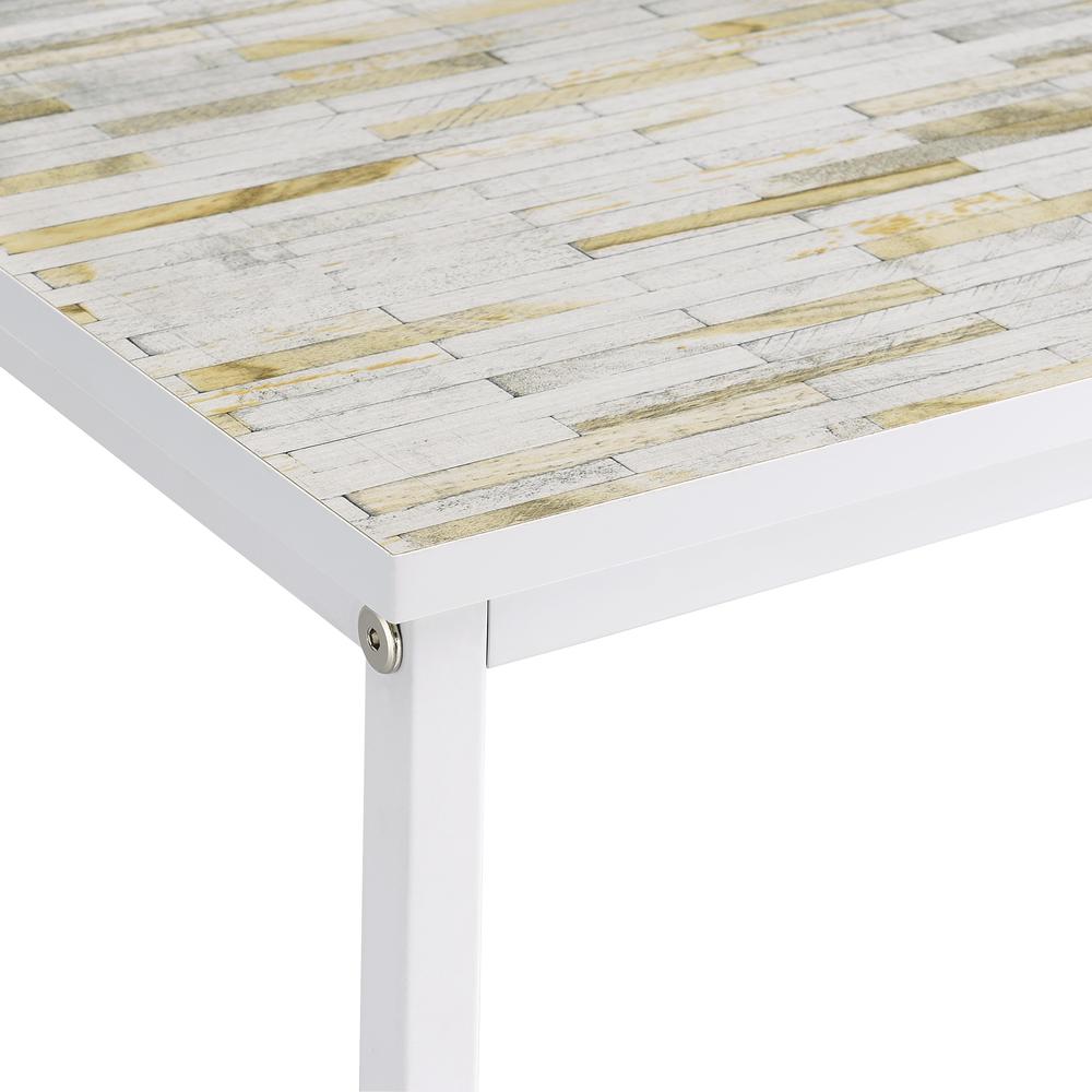 Brighton Console Table with Mosaic Top and White Metal Frame. Picture 8