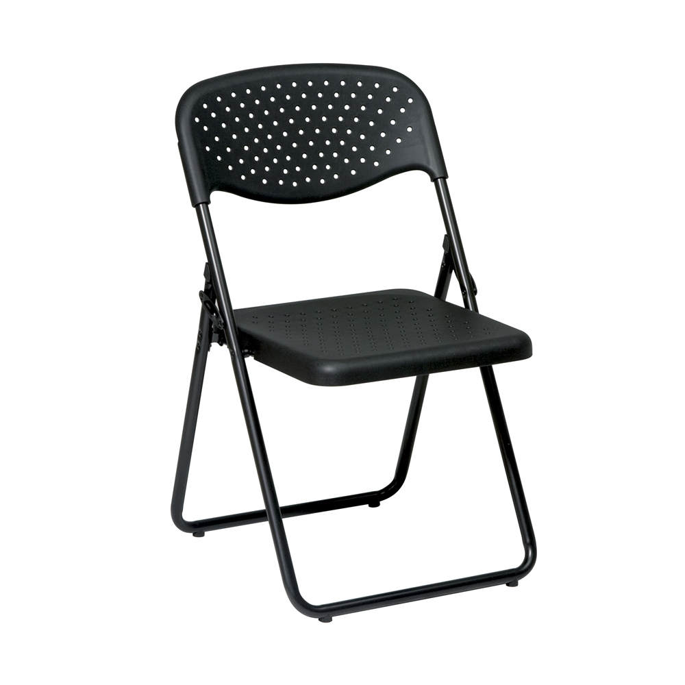 Folding Chair with Plastic Seat and Back. Picture 1