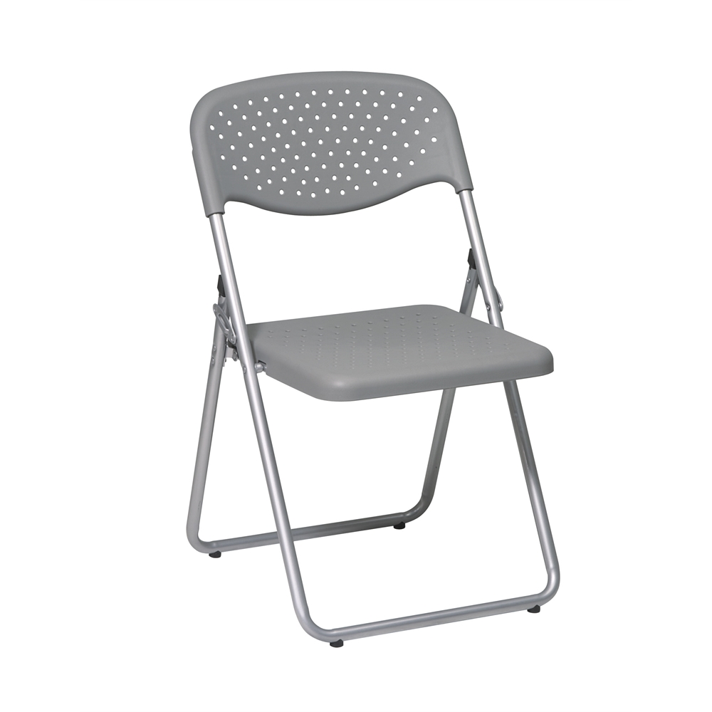 Folding Chair with Plastic Seat and Back. Picture 1