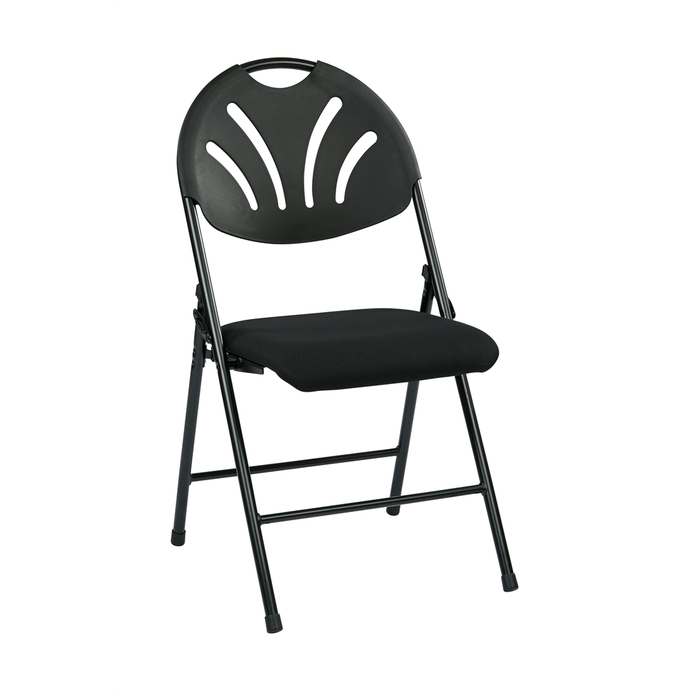 Folding Chair with Plastic Fan Back. Picture 1