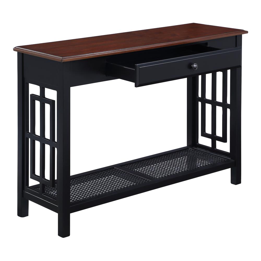 Oxford Foyer Table, Black Frame / Cherry Top. Picture 7