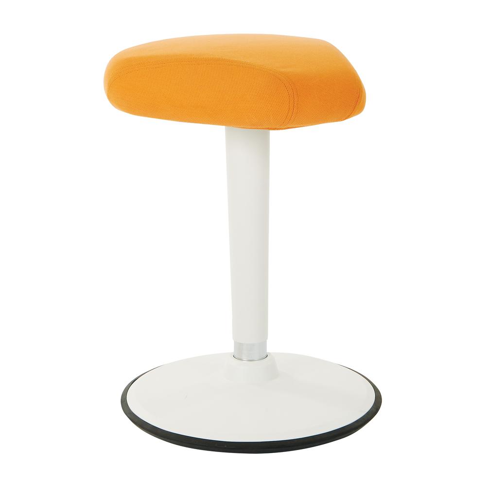 Active Perch Seat with White Frame and Orange Fabric 24"-34", ACT1010-18. Picture 1
