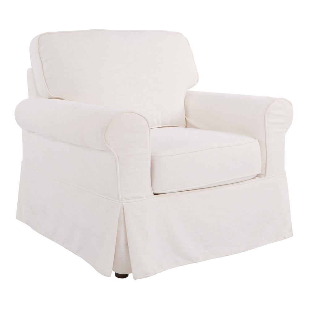 Chair with Ivory Slip Cover. Picture 1