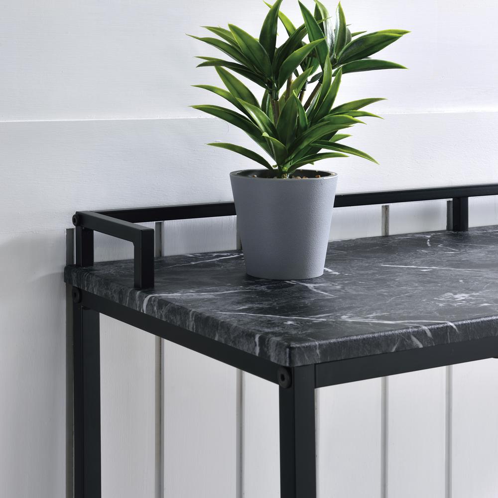 Brighton Console Table with Faux Black Marble Top and Black Metal Frame. Picture 7