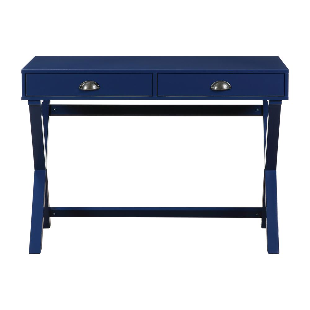 Washburn Chic Campaign Writing Desk in Lapis Blue Finish, WHB5011-7. Picture 2