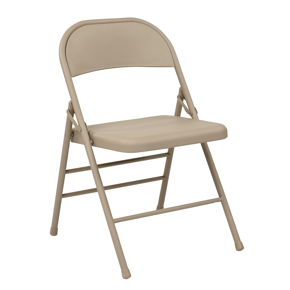Folding Chair with Metal Seat and Back. Picture 1