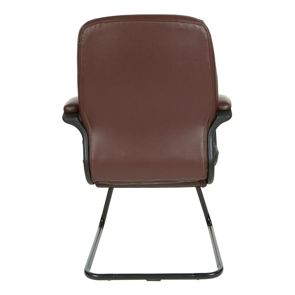 Chocolate Executive Faux Leather High Back Chair with Contrast Stitching, FL6080-U24. Picture 4