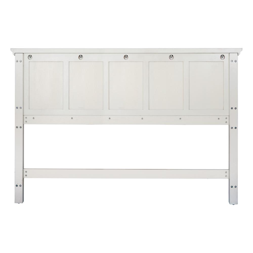 Farmhouse Basics King Bed Headboard, Rustic White. Picture 6