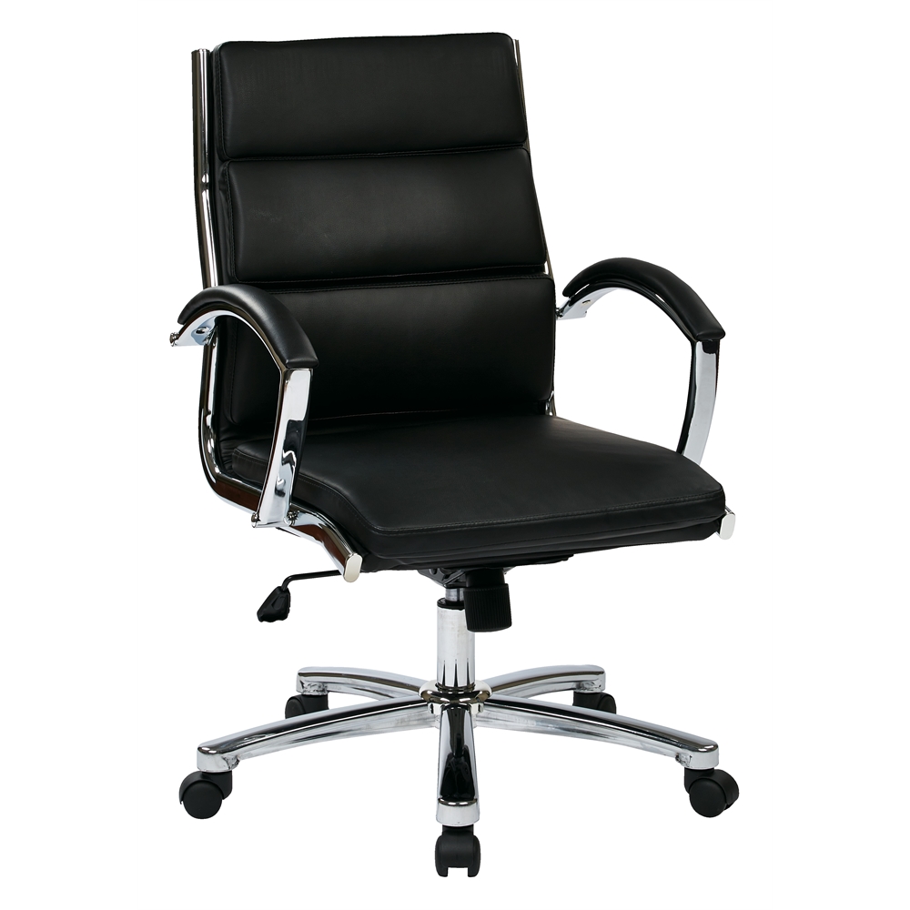Mid Back Executive Black Faux Leather Chair. The main picture.