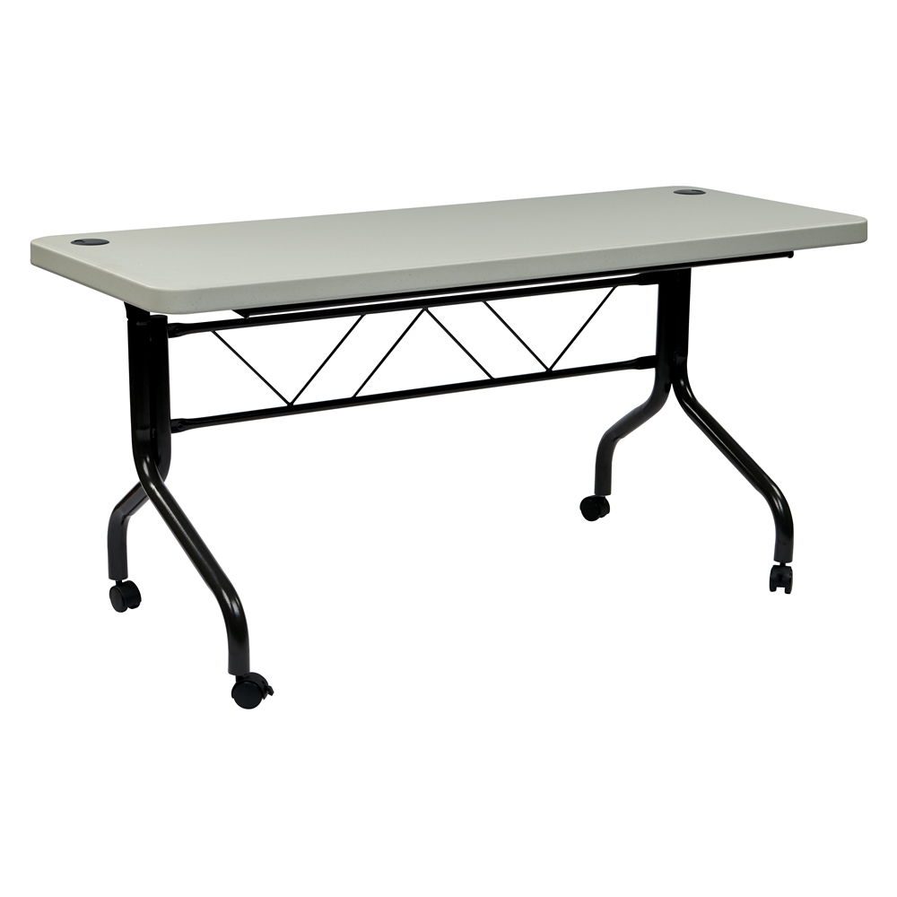 5’ Resin Multi Purpose Flip Table with Locking Casters. Picture 1