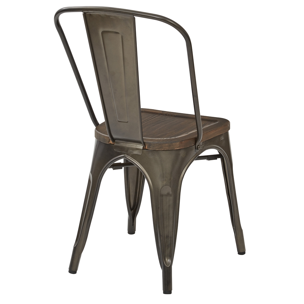 Indio Metal Chair with Wood Seat. Picture 3