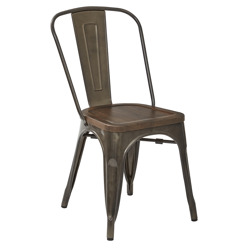 Indio Metal Chair with Wood Seat. Picture 1