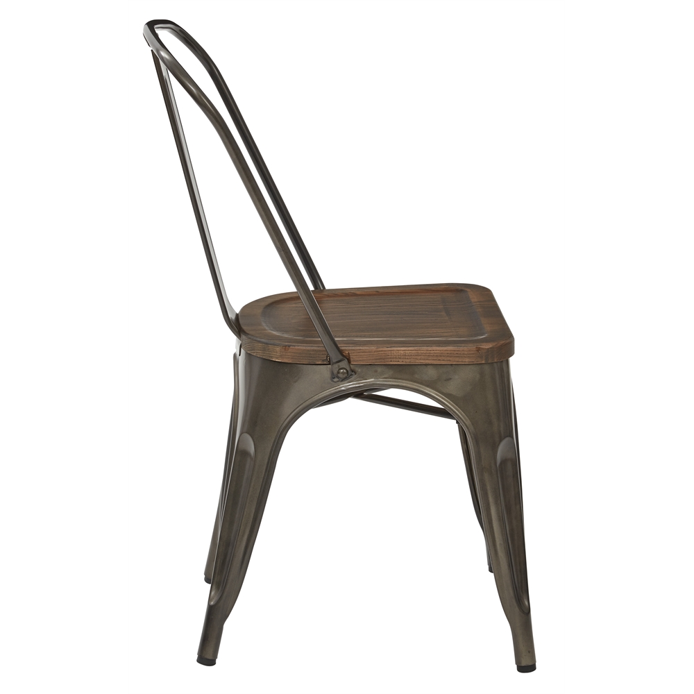Indio Metal Chair with Wood Seat. Picture 2