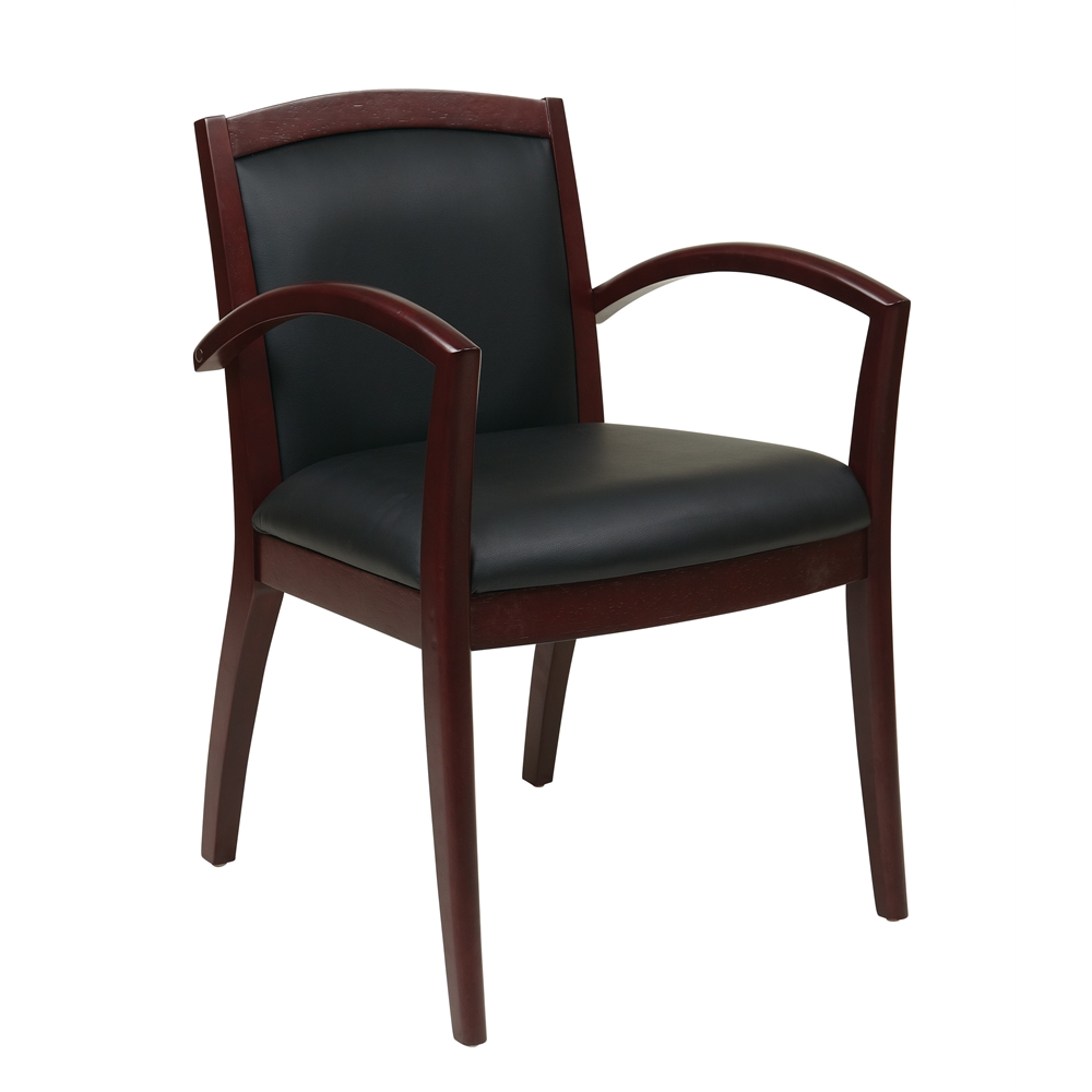 Napa Mahogany Guest Chair With Full Cushion Back. Picture 1