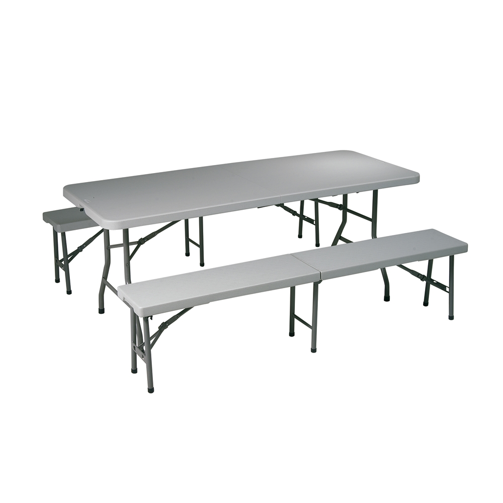 3 Piece Folding Table and Bench Set. Picture 1