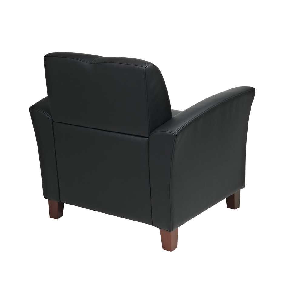 Black Bonded Leather Breeze Club Chair. Picture 3