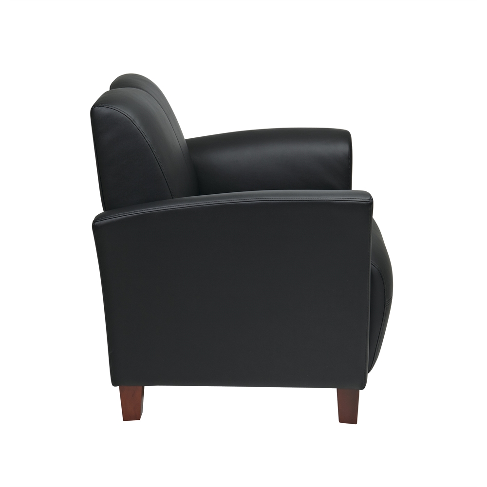 Black Bonded Leather Breeze Club Chair. Picture 2