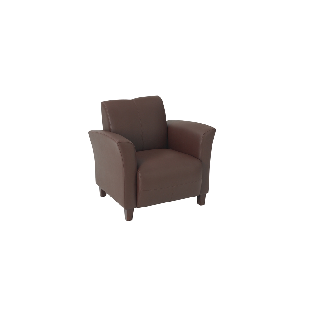 Wine Bonded Leather Breeze Club Chair. Picture 1