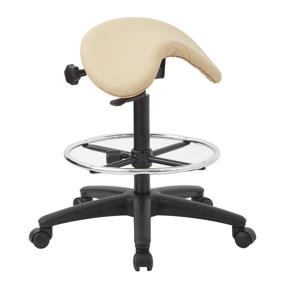 Backless Stool with Saddle Seat. Picture 1
