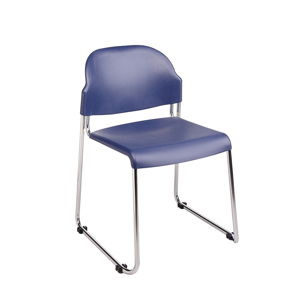 Stack Chair with Plastic Seat and Back. Picture 1