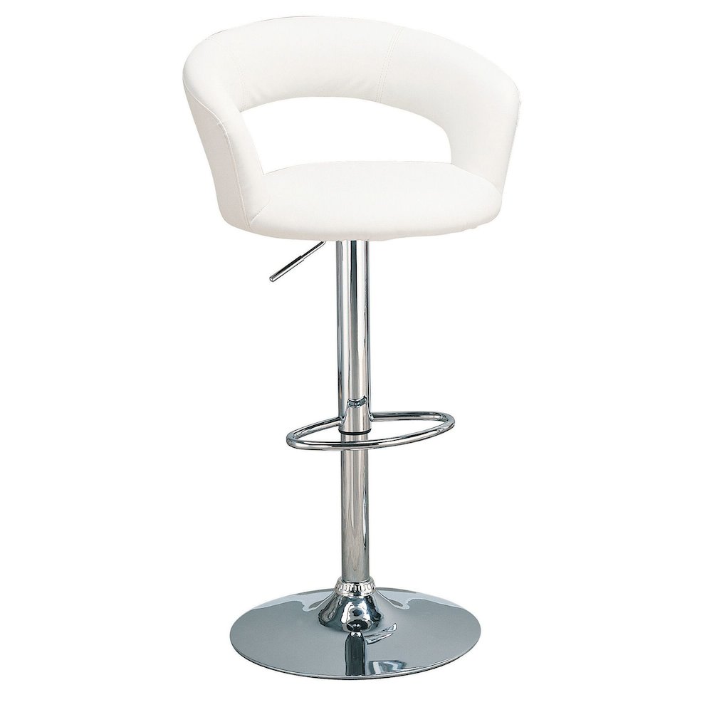 Barraza 29" Adjustable Height Bar Stool White and Chrome. Picture 1