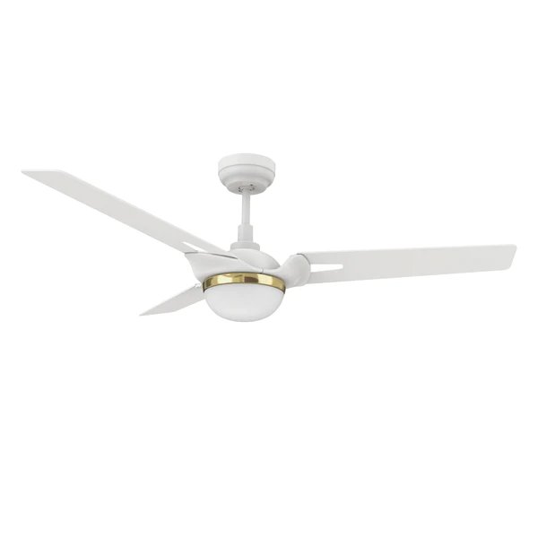 Bedford 52'' Smart Ceiling Fan with Remote, Light Kit Included White Finish. Picture 3