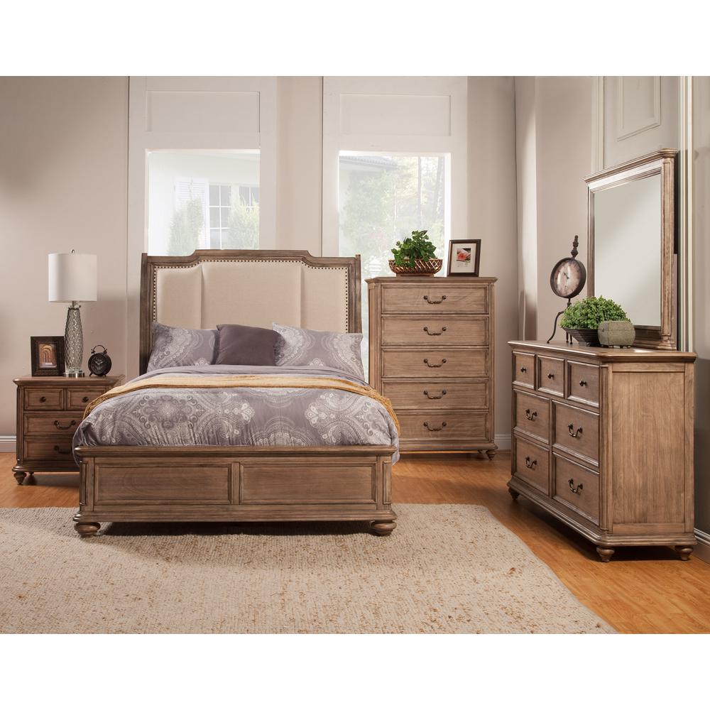 Melbourne Queen Sleigh Bed w/Upholstered Headboard, French Truffle. Picture 2