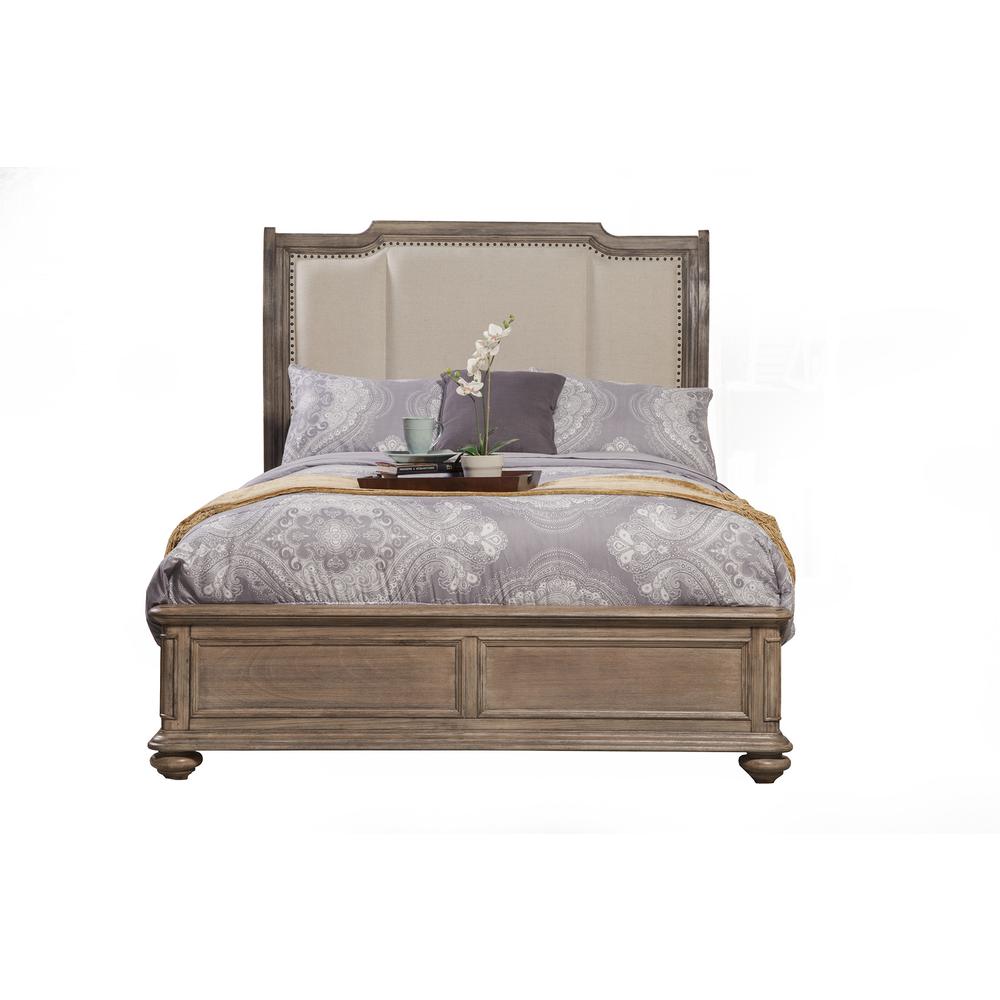 Melbourne Queen Sleigh Bed w/Upholstered Headboard, French Truffle. Picture 3