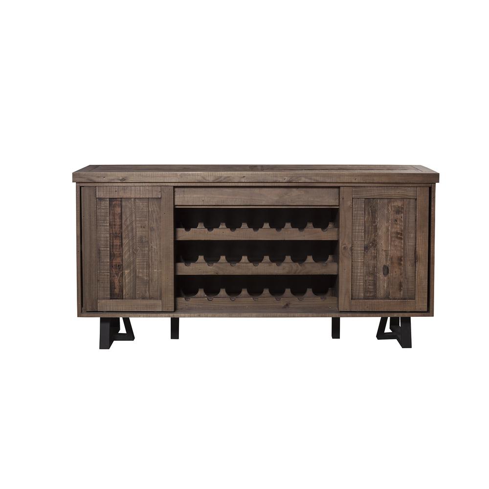 Prairie Sideboard with Wine Holder, Natural/Black. Picture 1