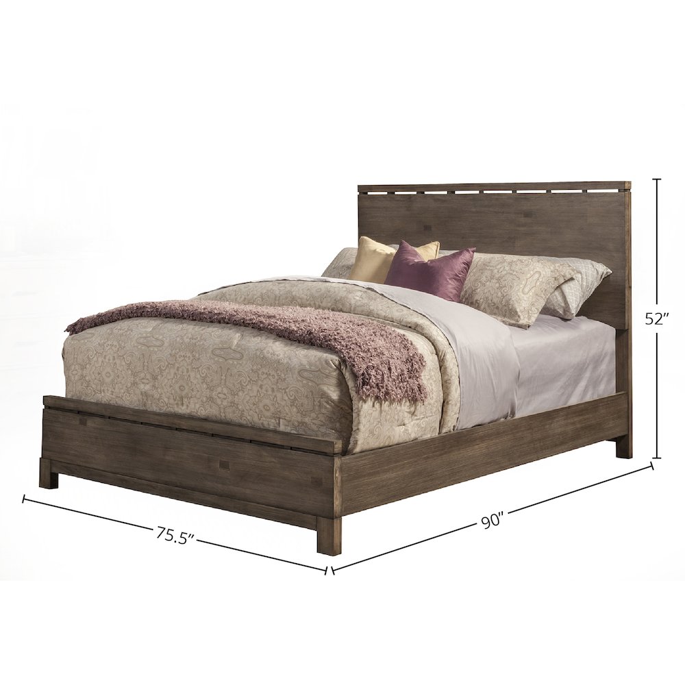 Sydney California King Panel Bed, Weathered Grey. Picture 1