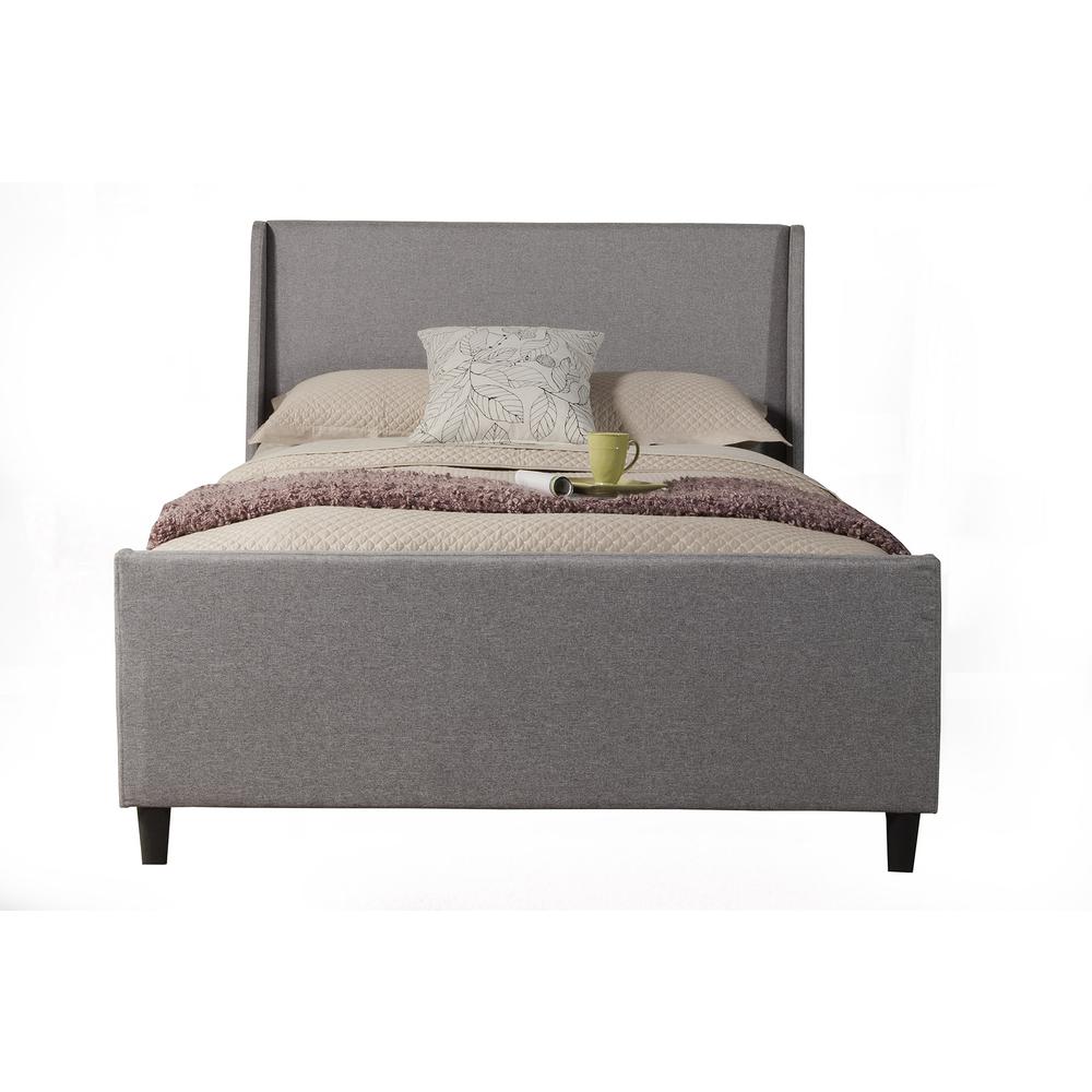 Amber Full Size Upholstered Bed, Grey Linen. Picture 3